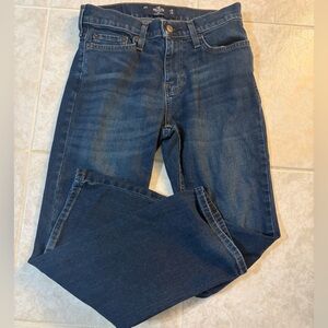 Hollister Dark Blue Men Bootcut Jeans Epic Flex